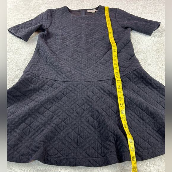 Ann Taylor LOFT quilted drop waist black sweatshirt dress, size med - Picture 4 of 9